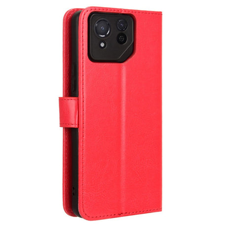 EIDERWOOD Asus ROG Phone 8 / 8 Pro Leather Flip Cover m. Lommebok og stropp - rød