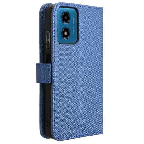EIDERWOOD Motorola Moto G04 / G24 / G24 Power Leather Flip Cover m. Stropp og tekstur - blå