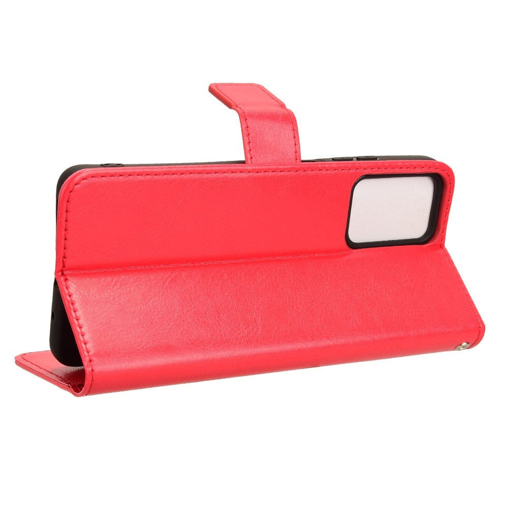 EIDERWOOD Motorola Moto G04 / G24 / G24 Power Glanset Leather Flip Cover m. Lommebok og stropp - rød