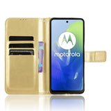 EIDERWOOD Motorola Moto G04 / G24 / G24 Power Blankt Læder Flip Cover m. Pung & Strop - Guld
