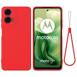 Motorola Moto G04 / G24 / G24 Power Liquid Silicone Bakdeksel m. Stropp - Rød