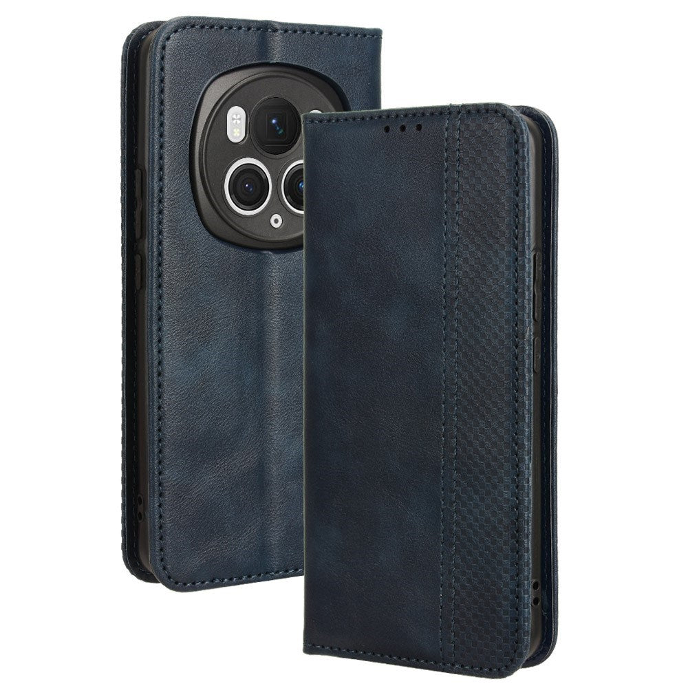 Honor Magic6 Pro (5G) - EIDERWOOD Magnetic Leathette Flip Cover - Blå