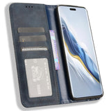 Honor Magic6 Pro (5G) - EIDERWOOD Magnetic Leathette Flip Cover - Blå