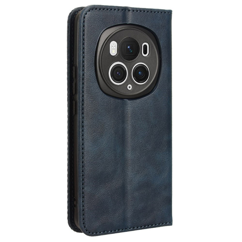 Honor Magic6 Pro (5G) - EIDERWOOD Magnetic Leathette Flip Cover - Blå