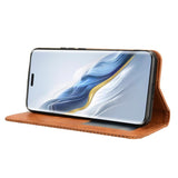 Honor Magic6 Pro (5G) - EIDERWOOD Magnetic Leathette Flip Cover - Brun