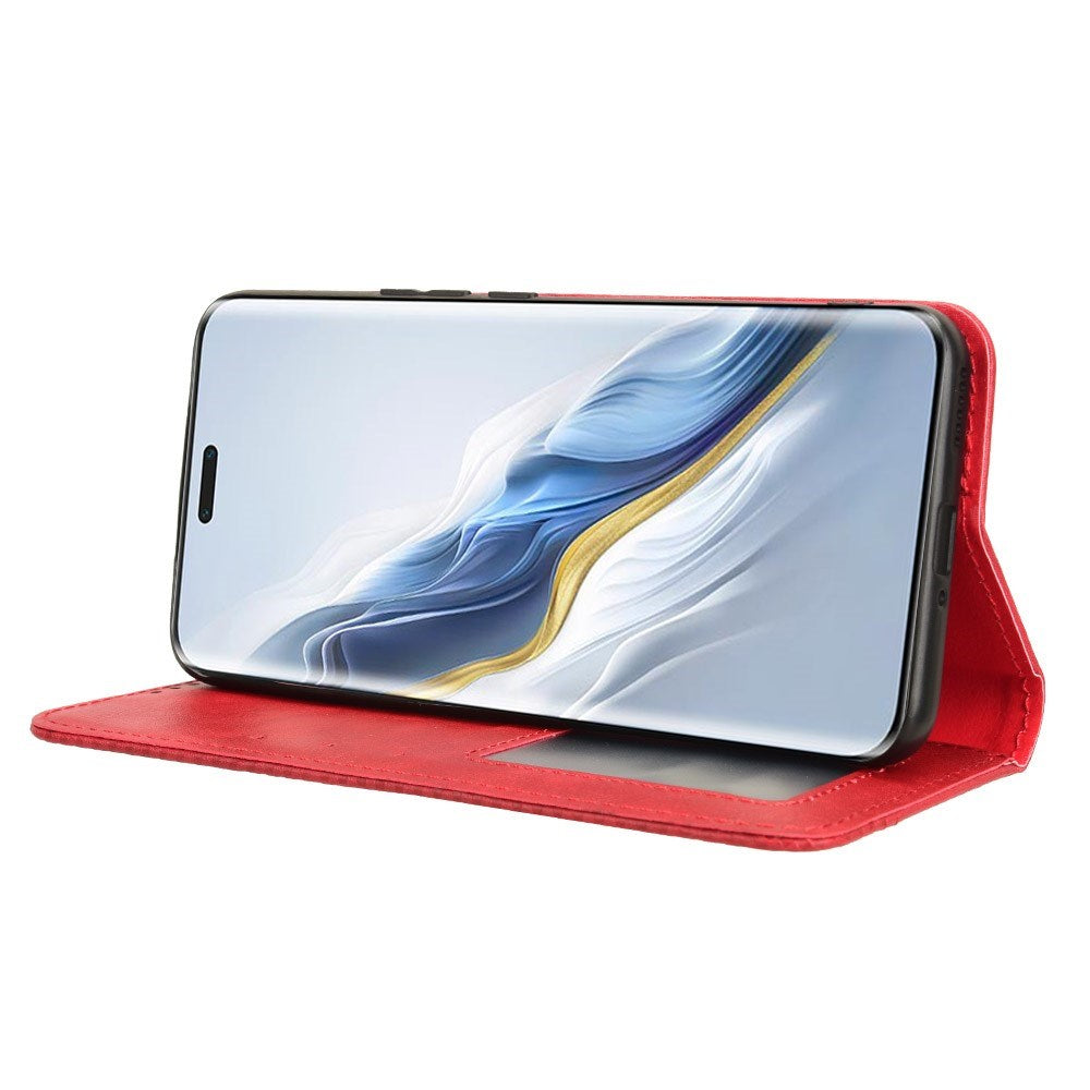 Honor Magic6 Pro (5G) - EIDERWOOD Magnetic Leathette Flip Cover - Rød