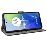 EIDERWOOD Motorola Moto G04 / G24 / G24 Power Leather Flip Cover m. Lommebok og stropp - Svart