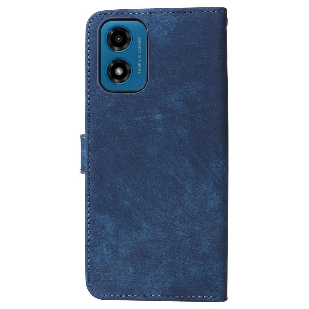 EIDERWOOD Motorola Moto G04 / G24 / G24 Power Leather Flip Cover m. Lommebok og stropp - blå