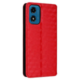 EIDERWOOD Motorola Moto G04 / G24 / G24 Power Leather Flip Cover m. Lommebok - Rhombus - Rød