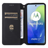 EIDERWOOD Motorola Moto G04 / G24 / G24 Power Leather Flip Cover m. Lommebok - Rhombus - Blå