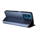 EIDERWOOD Motorola Moto G04 / G24 / G24 Power Leather Flip Cover m. Lommebok - Rhombus - Blå