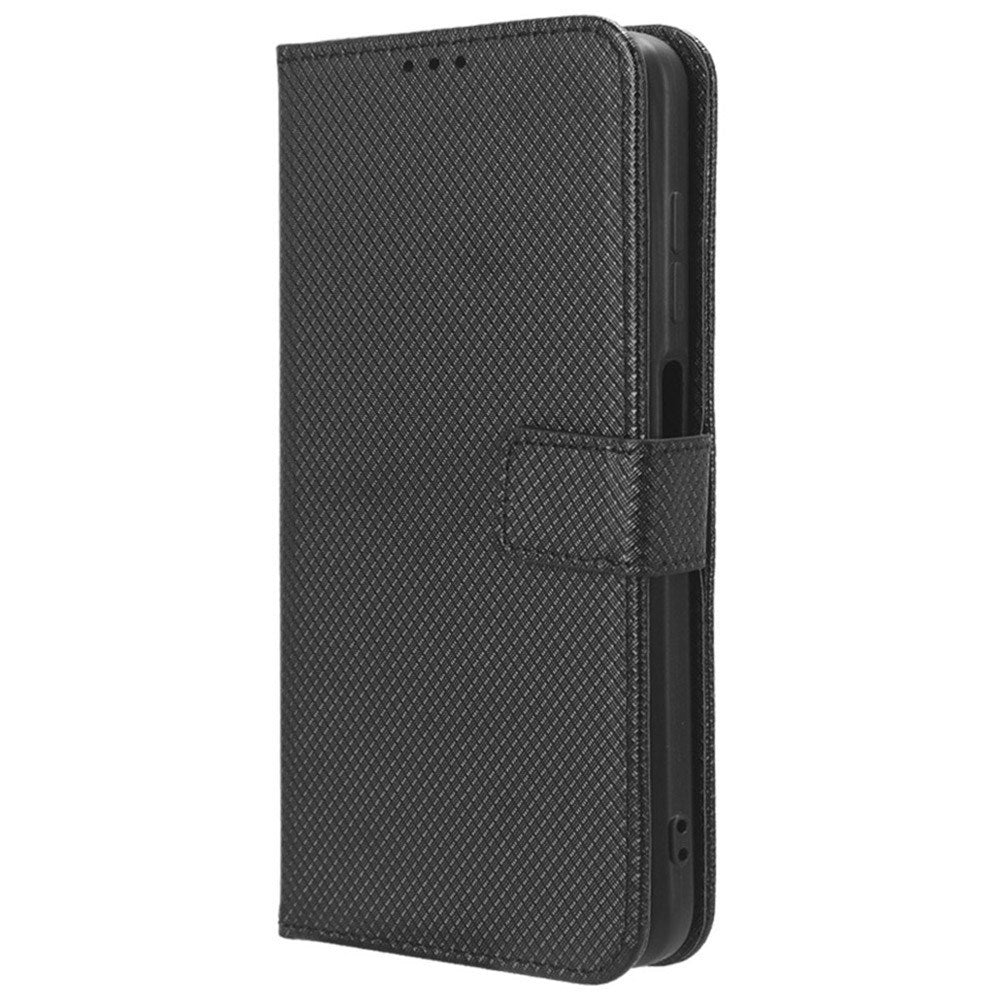 EIDERWOOD Xiaomi Redmi Note 13 Pro (4G) / Poco M6 Pro Leather Flip Cover m. Stropp og tekstur - Svart