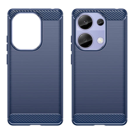 Xiaomi Redmi Note 13 Pro (4G) / Poco M6 Pro børstet karbonfiber fleksibelt plastbakdeksel - blå