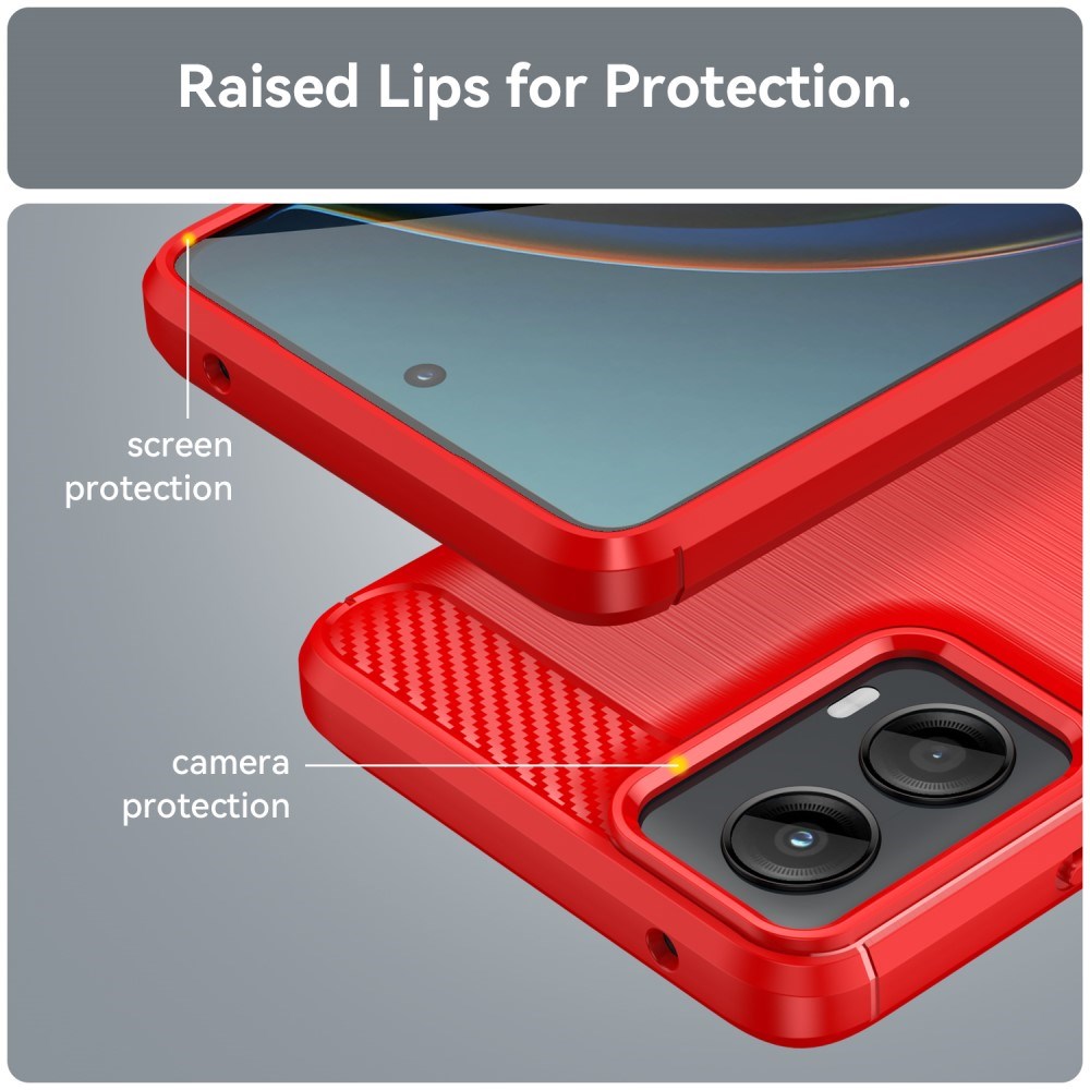 EIDERWOOD Motorola Moto G 5G (2024) Bakdeksel i børstet karbon - rød