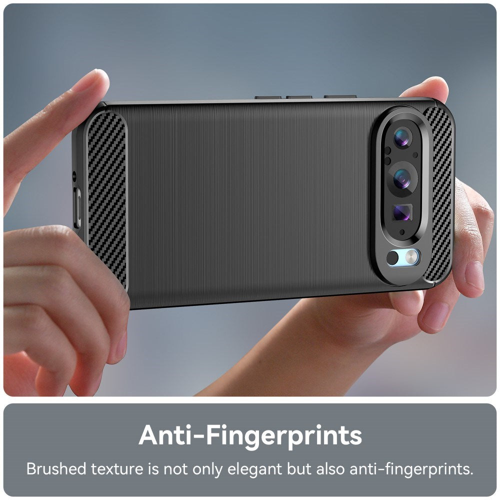 EIDERWOOD Google Pixel 9 / 9 Pro Bakdeksel i børstet karbon - svart