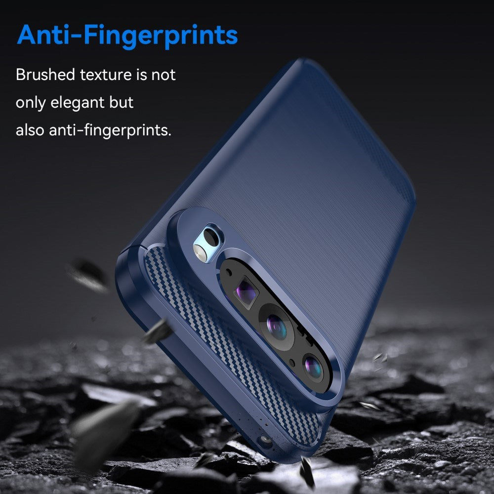 EIDERWOOD Google Pixel 9 / 9 Pro Bakdeksel i børstet karbon - blå