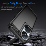 Honor X7b / 90 Smart - EIDERWOOD Brushed Carbon Fiber Fleksibelt Plastik Cover - Sort