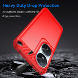 Honor X7b / 90 Smart - EIDERWOOD børstet karbonfiber fleksibelt plastdeksel - rød