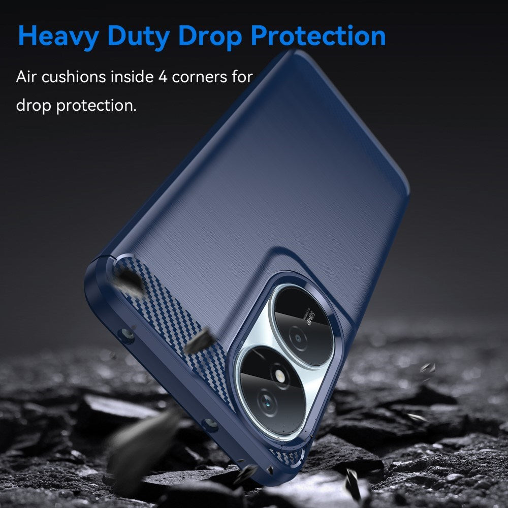 Honor X7b / 90 Smart - EIDERWOOD børstet karbonfiber fleksibelt plastdeksel - blå