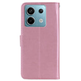 EIDERWOOD Xiaomi Redmi Note 13 Pro 5G / Poco X6 Leather Flip Cover m. Lommebok - Owl &amp; Rhinestone - Rose Gold