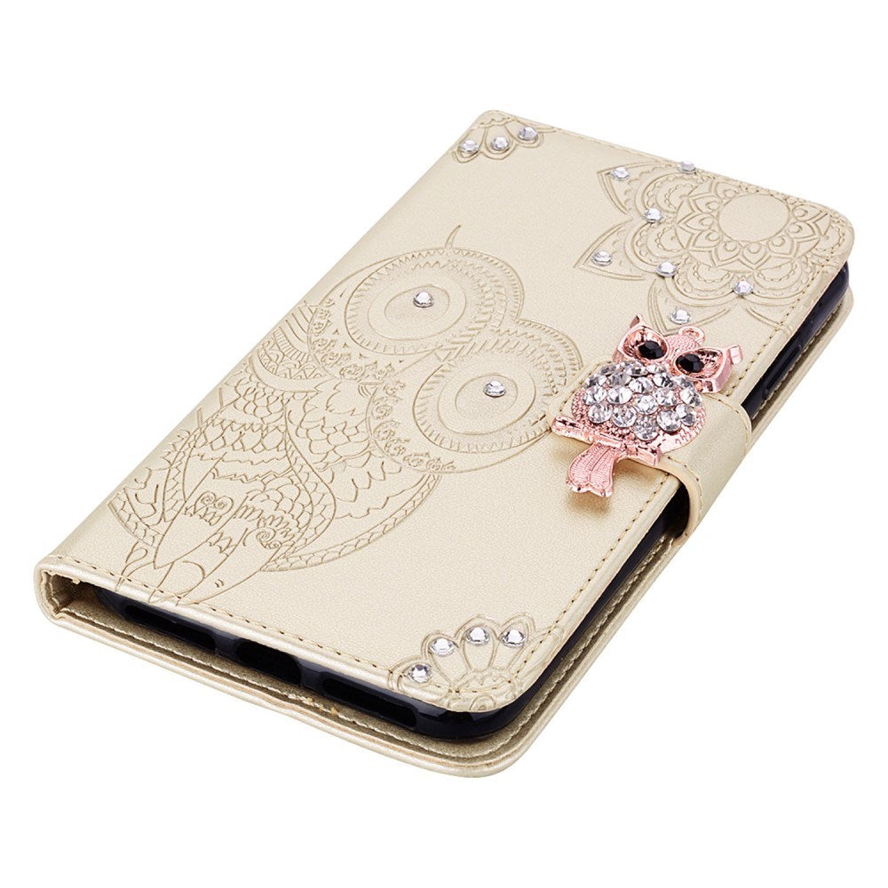EIDERWOOD Xiaomi Redmi Note 13 Pro 5G / Poco X6 Leather Flip Cover m. Lommebok - Owl &amp; Rhinestone - Gull
