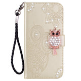 EIDERWOOD Xiaomi Redmi Note 13 Pro 5G / Poco X6 Leather Flip Cover m. Lommebok - Owl &amp; Rhinestone - Gull
