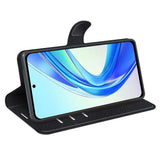 Honor X7b / 90 Smart - EIDERWOOD Faux Leather Flip Cover m. Kortholder og stativfunksjon - svart