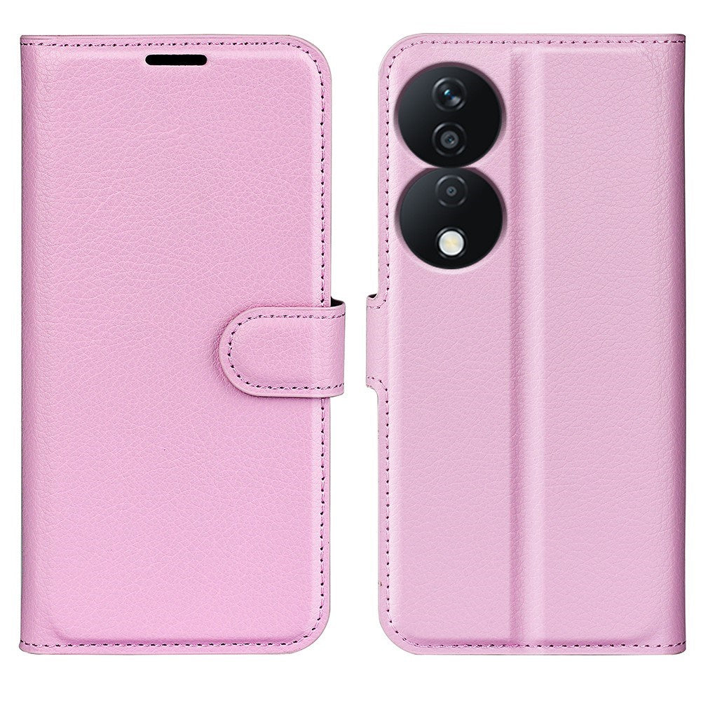 Honor X7b / 90 Smart - EIDERWOOD Faux Leather Flip Cover m. Kortholder og stativfunksjon - Rosa