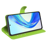 Honor X7b / 90 Smart - EIDERWOOD Faux Leather Flip Cover m. Kortholder og stativfunksjon - Grønn