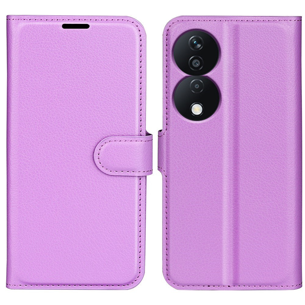 Honor X7b / 90 Smart - EIDERWOOD Faux Leather Flip Cover m. Kortholder og stativfunksjon - Lilla