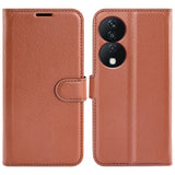 Honor X7b / 90 Smart - EIDERWOOD Faux Leather Flip Cover m. Kortholder og stativfunksjon - brun