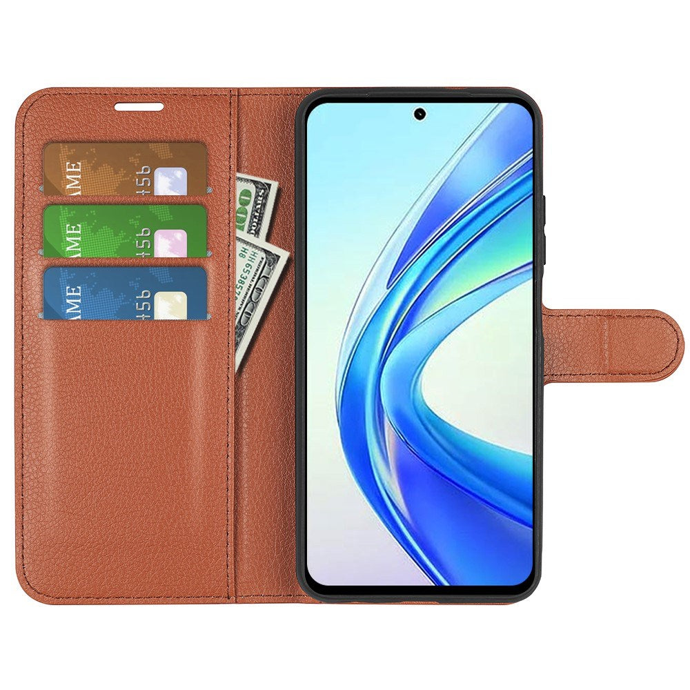 Honor X7b / 90 Smart - EIDERWOOD Faux Leather Flip Cover m. Kortholder og stativfunksjon - brun