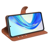 Honor X7b / 90 Smart - EIDERWOOD Faux Leather Flip Cover m. Kortholder og stativfunksjon - brun