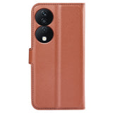 Honor X7b / 90 Smart - EIDERWOOD Faux Leather Flip Cover m. Kortholder og stativfunksjon - brun