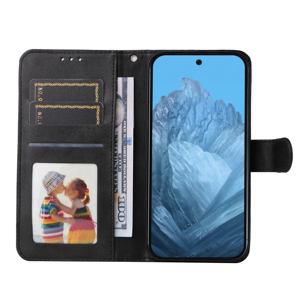 EIDERWOOD Google Pixel 10 / 10 Pro / 9 / 9 Pro Kunstlæder Flip Cover m. Kortholder & Strop - Sort