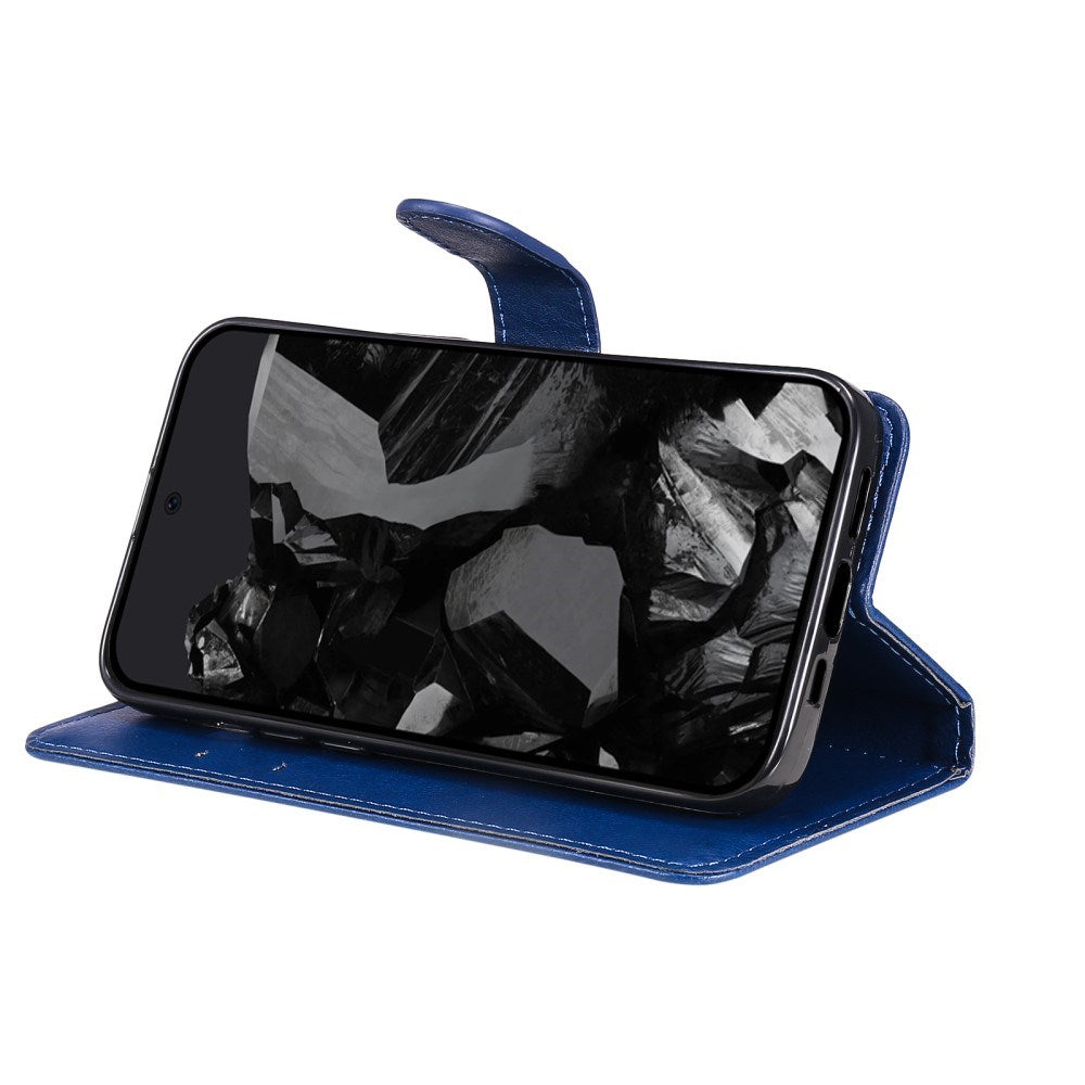 EIDERWOOD Google Pixel 9 Pro XL Flip-deksel i skinn m. Lommebok og stropp - blå