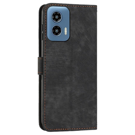 EIDERWOOD Motorola Moto G Play 5G (2024) Leather Flip Cover m. Lommebok og stropp - Svart