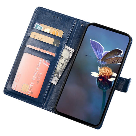 EIDERWOOD Xiaomi 14 Ultra Glossy Leather Flip Cover m. Lommebok og stativfunksjon - svart