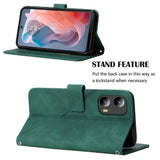 EIDERWOOD Motorola Moto G Play 5G (2024) Flip-deksel i mykt skinn m. Lommebok - Geometri Mønster - Mørkegrønn