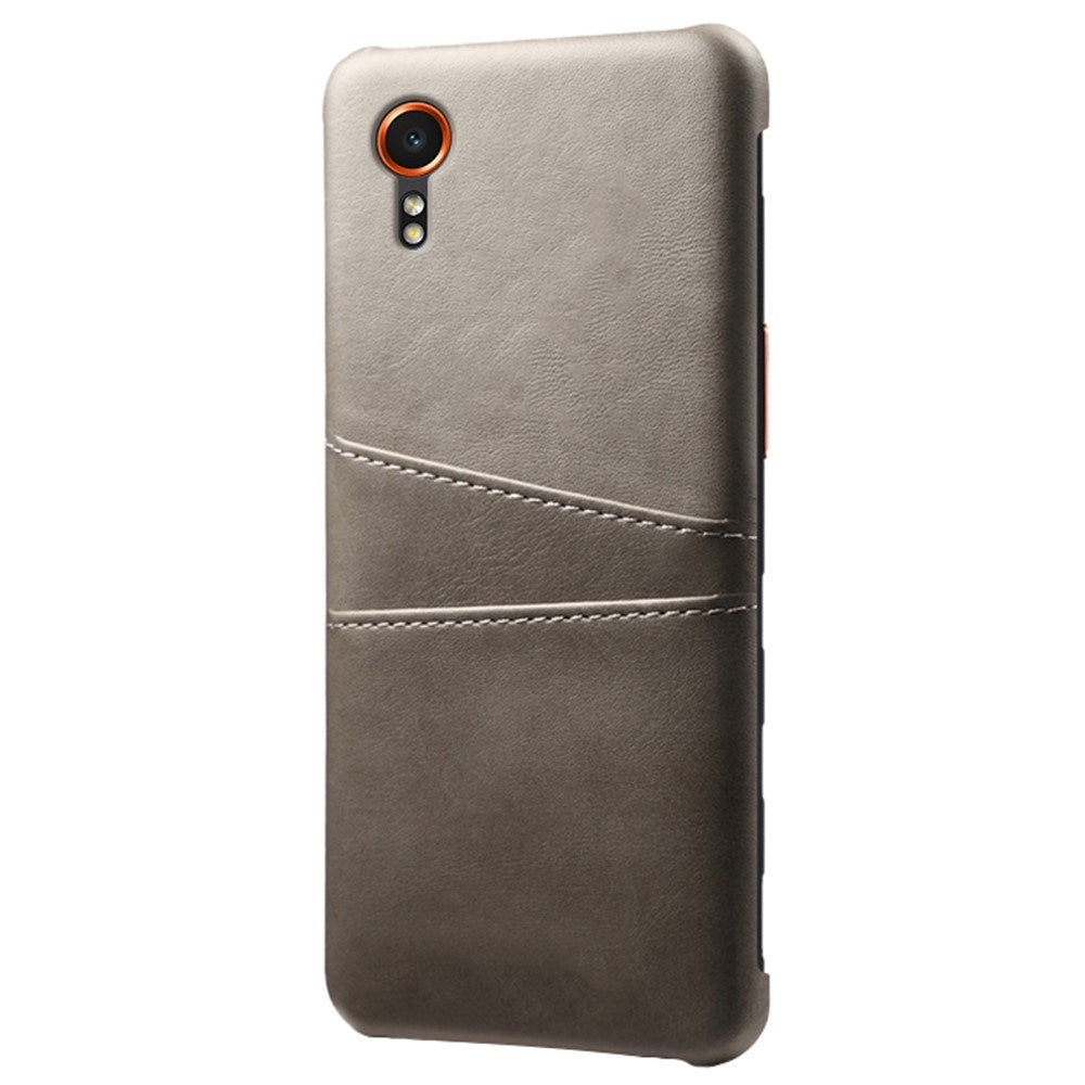 Samsung Galaxy Xcover 7 - EIDERWOOD imitert skinndeksel m. Innebygd kortholder - Grå