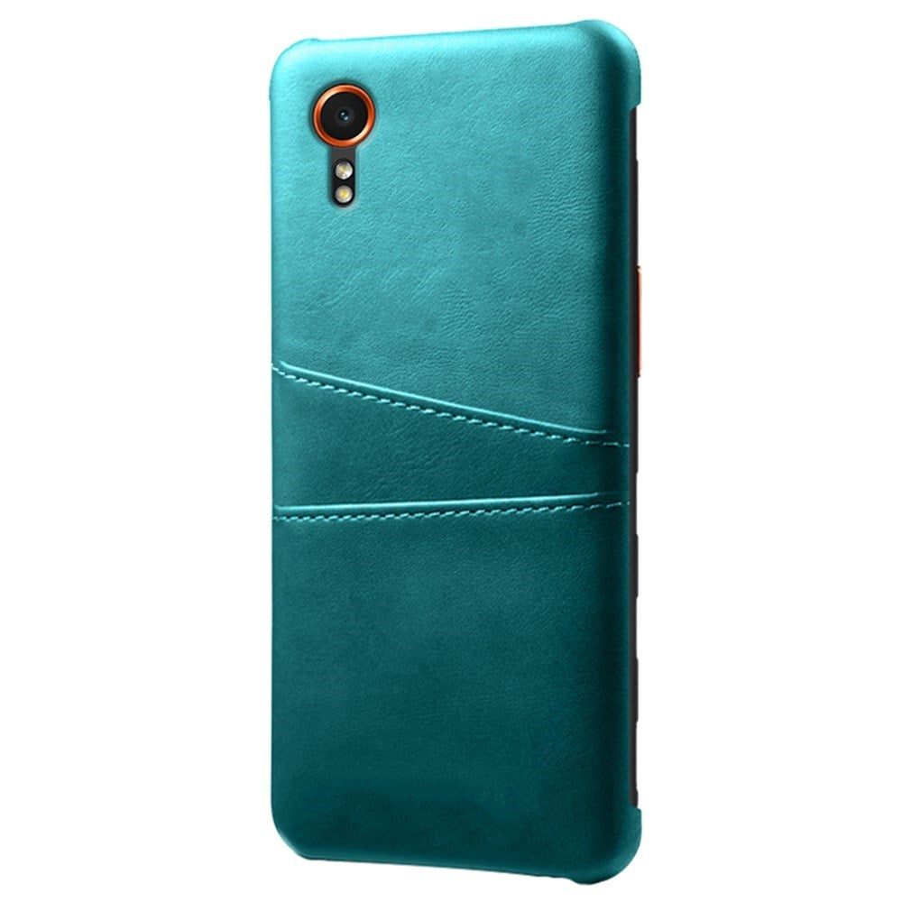 Samsung Galaxy Xcover 7 - EIDERWOOD imitert skinndeksel m. Innebygd kortholder - blå