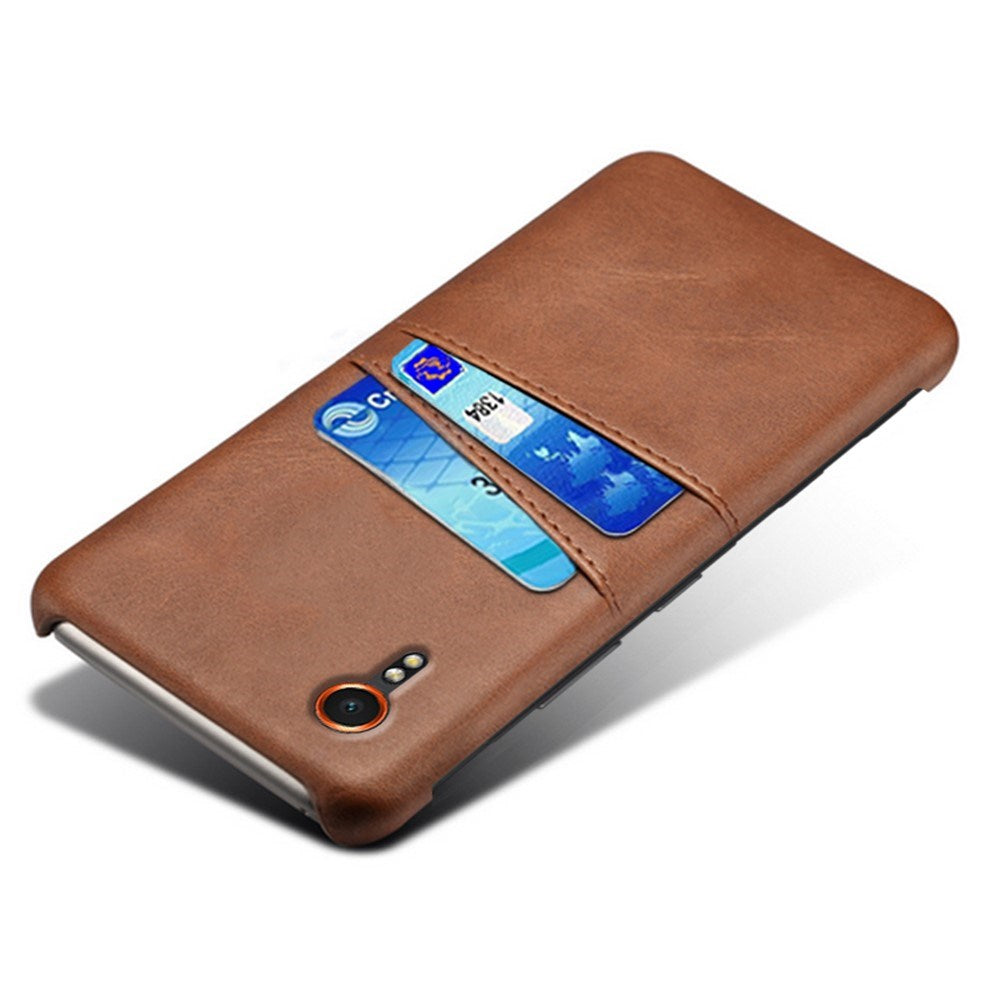Samsung Galaxy Xcover 7 - EIDERWOOD Kunstlæder Cover m. Indbygget Kortholder - Brun