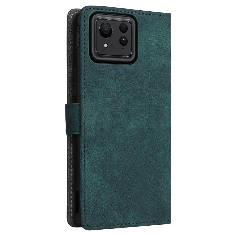 EIDERWOOD Asus Zenfone 11 Ultra Leather Flip Cover m. Lommebok og stropp - Grønn