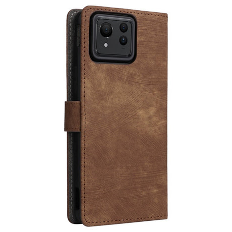 EIDERWOOD Asus Zenfone 11 Ultra Leather Flip Cover m. Lommebok og stropp - Brun