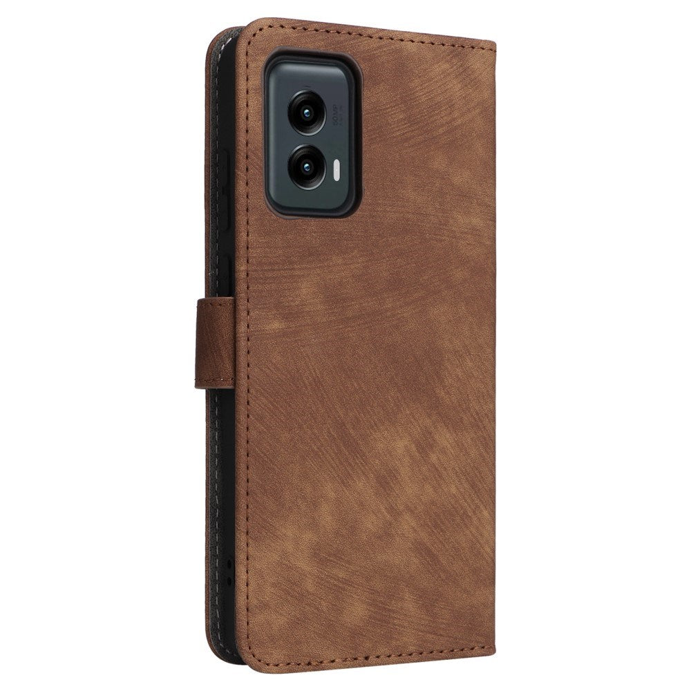 EIDERWOOD Motorola Moto G Stylus 5G (2024) Leather Flip Cover m. Lommebok og stropp - brun