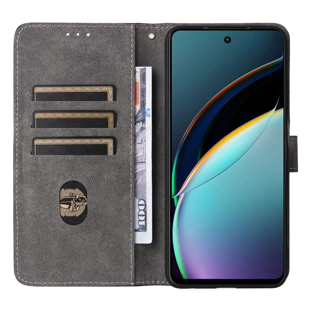 EIDERWOOD Motorola Moto G 5G (2024) Leather Flip Cover m. Lommebok og stropp - Svart