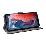 EIDERWOOD Motorola Moto G Play (2024) Leather Flip Cover m. Lommebok og stropp - Svart