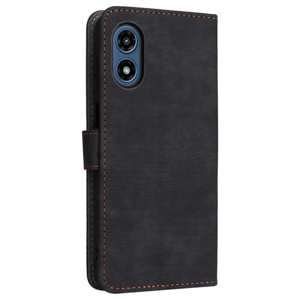 EIDERWOOD Motorola Moto G Play (2024) Leather Flip Cover m. Lommebok og stropp - Svart