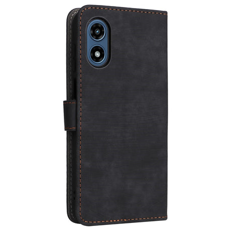 EIDERWOOD Motorola Moto G Play (2024) Leather Flip Cover m. Lommebok og stropp - Svart