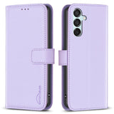 EIDERWOOD Samsung Galaxy M15 (5G) Flip-deksel i kunstskinn m. Stativ &amp; kortholder - lavendel